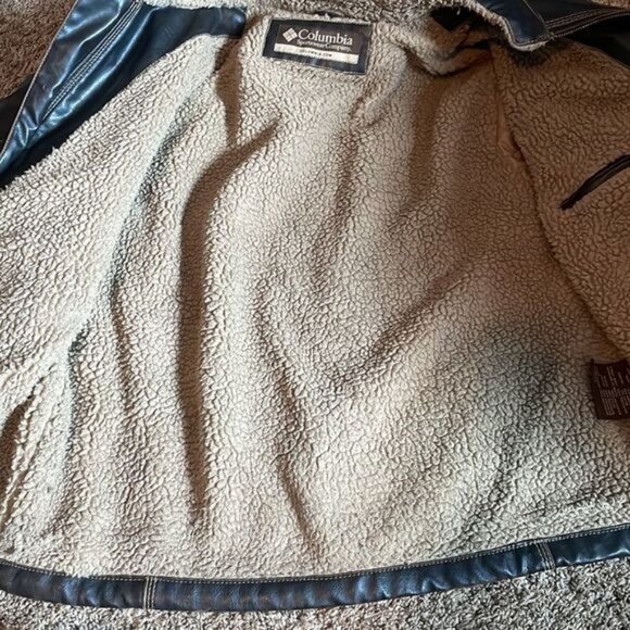 Columbia Sportswear Faux Leather Jacket Brown Large - Picture 8 of 12